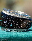 Alvin Yellowhorse Navajo Cuff Bracelet, Night Sky Inlay, Wide Statement Collector Piece