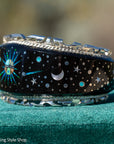 Alvin Yellowhorse Navajo Cuff Bracelet, Night Sky Inlay, Wide Statement Collector Piece