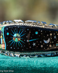 Alvin Yellowhorse Navajo Cuff Bracelet, Night Sky Inlay, Wide Statement Collector Piece