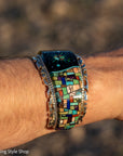 Alvin Yellowhorse Navajo Cuff Bracelet, Night Sky Inlay, Wide Statement Collector Piece