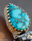 Alvin Yellowhorse Darling Darlene Turquoise & Sugilite Sterling Silver and 18K Gold Statement Ring