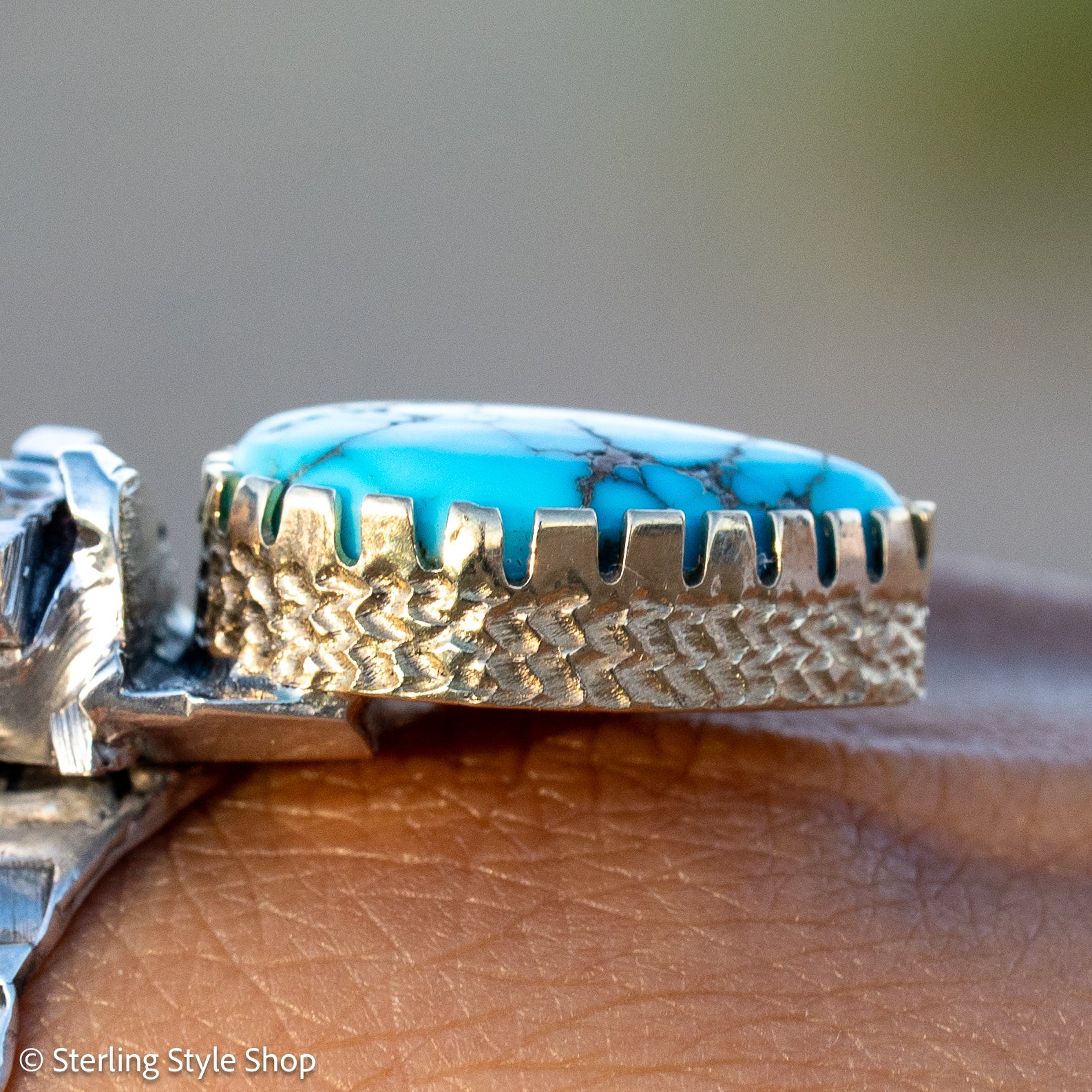 Alvin Yellowhorse Darling Darlene Turquoise &amp; Sugilite Sterling Silver and 18K Gold Statement Ring