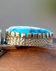 Alvin Yellowhorse Darling Darlene Turquoise & Sugilite Sterling Silver and 18K Gold Statement Ring