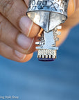 Alvin Yellowhorse Darling Darlene Turquoise & Sugilite Sterling Silver and 18K Gold Statement Ring