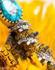 Alvin Yellowhorse Darling Darlene Turquoise & Sugilite Sterling Silver and 18K Gold Statement Ring