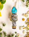 Alvin Yellowhorse Darling Darlene Turquoise & Sugilite Sterling Silver and 18K Gold Statement Ring