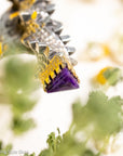 Alvin Yellowhorse Darling Darlene Turquoise & Sugilite Sterling Silver and 18K Gold Statement Ring
