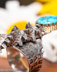 Alvin Yellowhorse Darling Darlene Turquoise & Sugilite Sterling Silver and 18K Gold Statement Ring