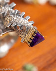 Alvin Yellowhorse Darling Darlene Turquoise & Sugilite Sterling Silver and 18K Gold Statement Ring