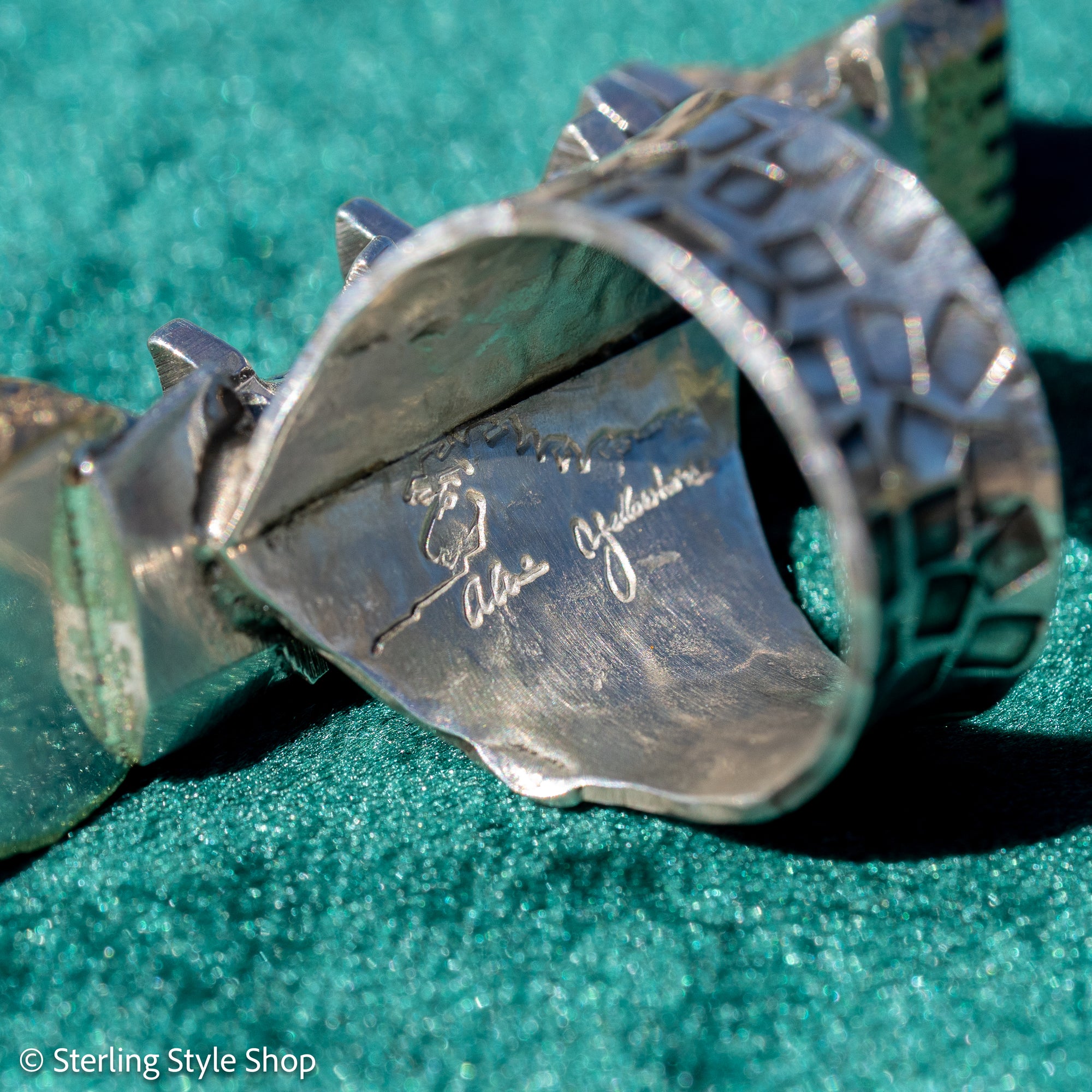 Alvin Yellowhorse Darling Darlene Turquoise &amp; Sugilite Sterling Silver and 18K Gold Statement Ring