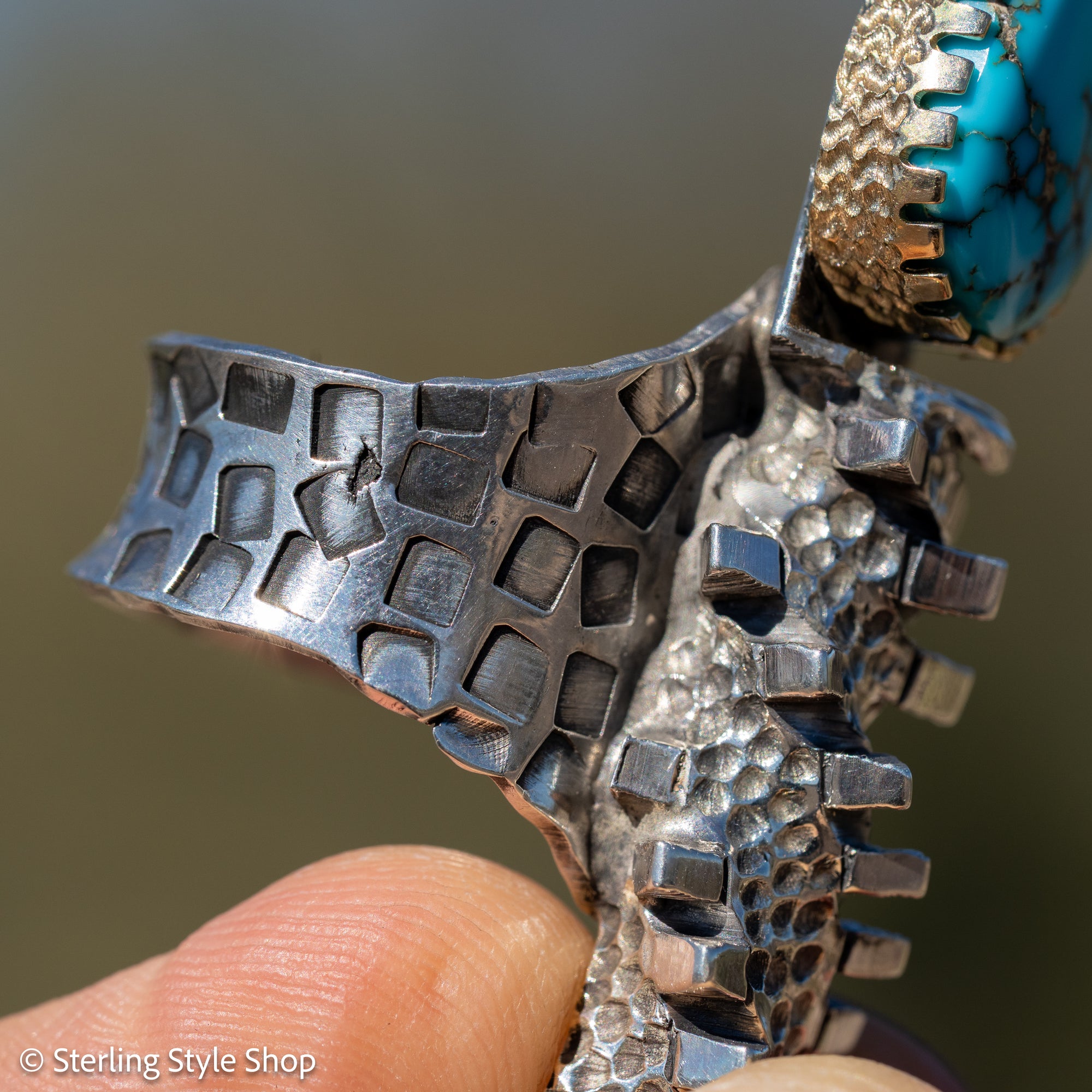 Alvin Yellowhorse Darling Darlene Turquoise &amp; Sugilite Sterling Silver and 18K Gold Statement Ring