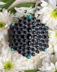 Federico Jimenez Sterling Silver Onyx & Turquoise Statement Cuff