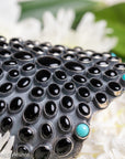 Federico Jimenez Sterling Silver Onyx & Turquoise Statement Cuff