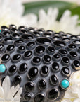 Federico Jimenez Sterling Silver Onyx & Turquoise Statement Cuff