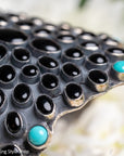 Federico Jimenez Sterling Silver Onyx & Turquoise Statement Cuff