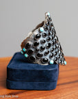 Federico Jimenez Sterling Silver Onyx & Turquoise Statement Cuff