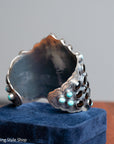 Federico Jimenez Sterling Silver Onyx & Turquoise Statement Cuff
