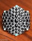 Federico Jimenez Sterling Silver Onyx & Turquoise Statement Cuff