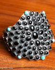 Federico Jimenez Sterling Silver Onyx & Turquoise Statement Cuff