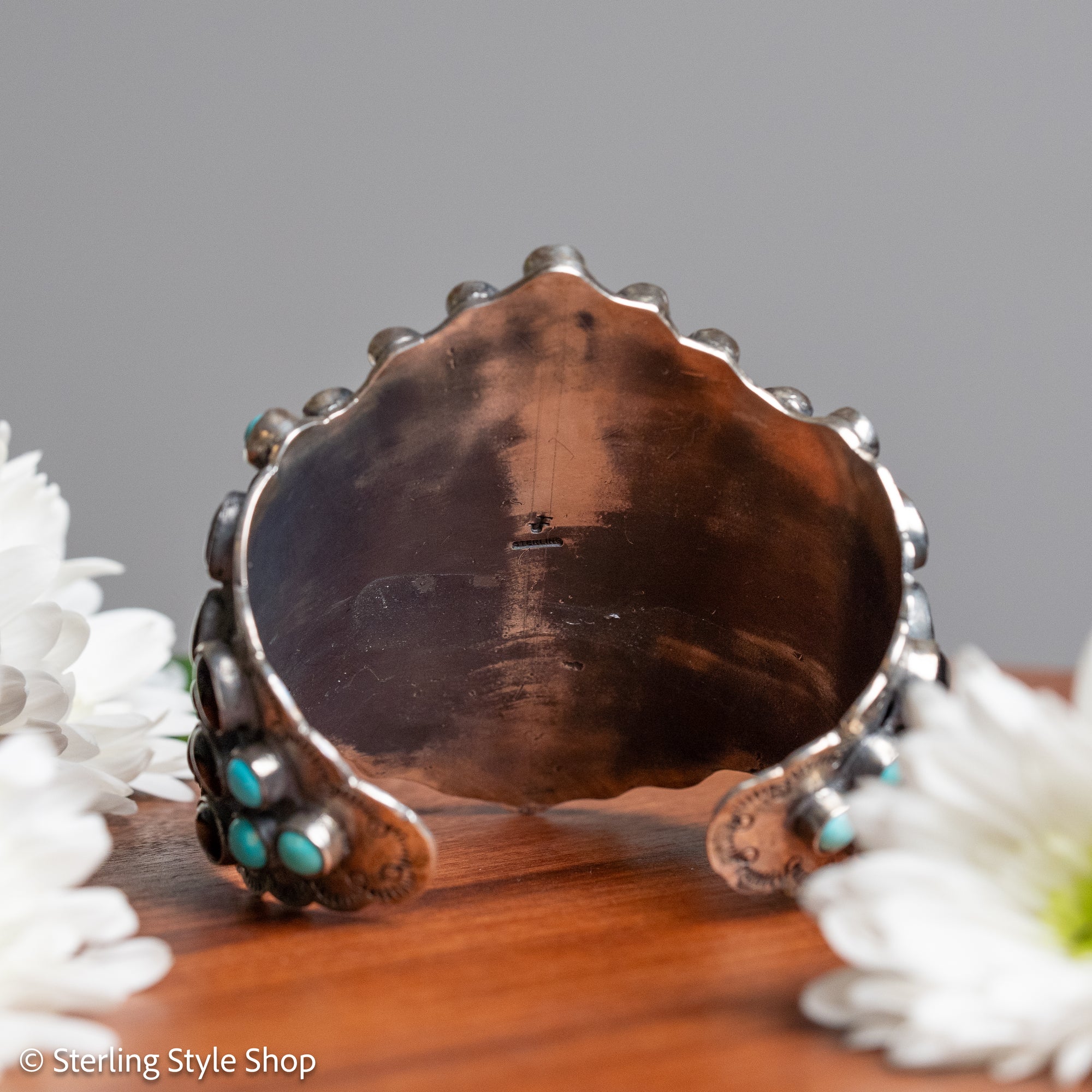 Federico Jimenez Sterling Silver Onyx &amp; Turquoise Statement Cuff