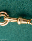 Antique 18k gold trombone link chain, Edwardian Chester 1914 hallmarked, Albert Watch Chain, 51.3g