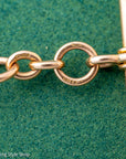 Antique 18k gold trombone link chain, Edwardian Chester 1914 hallmarked, Albert Watch Chain, 51.3g