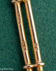 Antique 18k gold trombone link chain, Edwardian Chester 1914 hallmarked, Albert Watch Chain, 51.3g