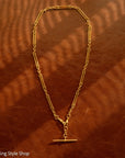 Antique 18k gold trombone link chain, Edwardian Chester 1914 hallmarked, Albert Watch Chain, 51.3g
