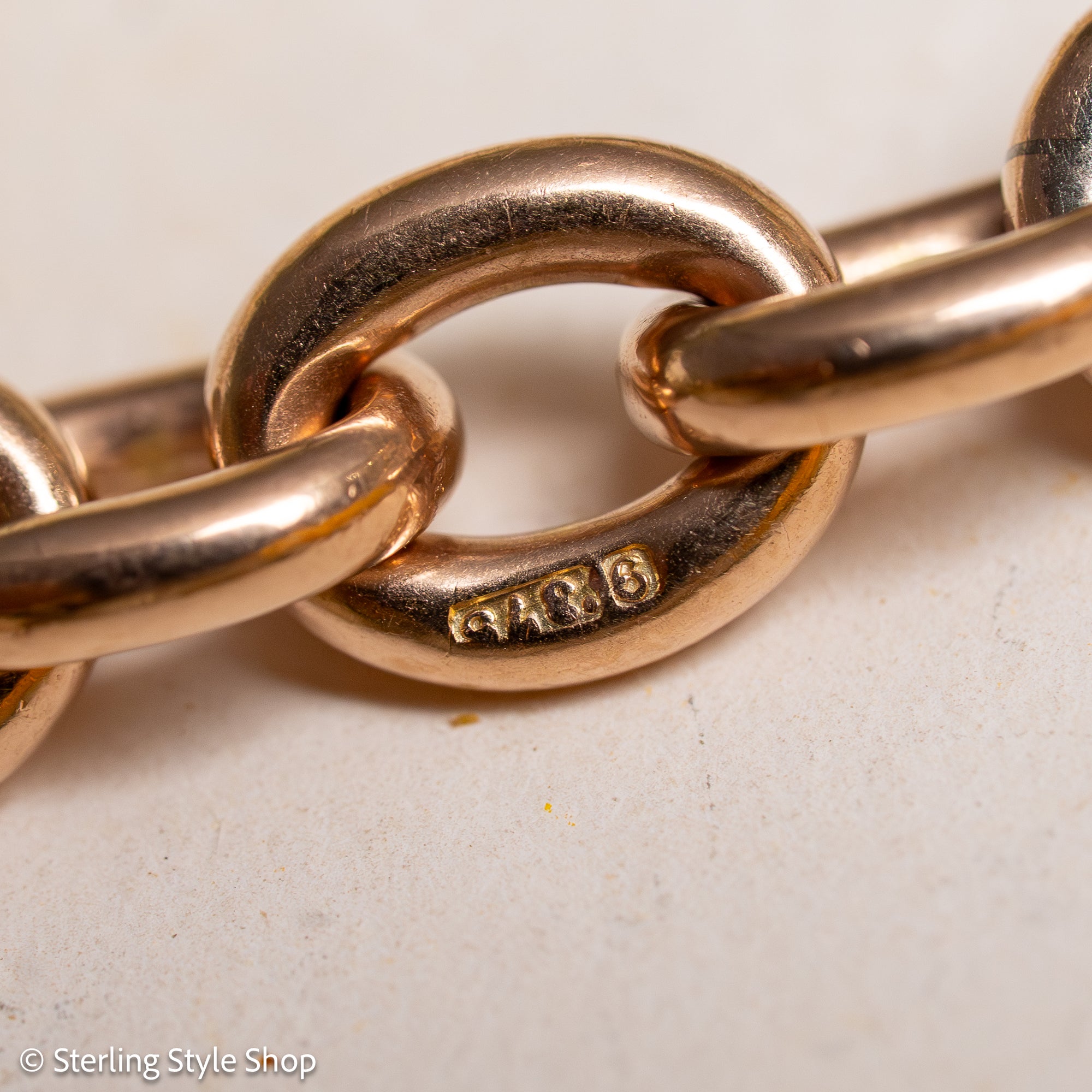 Victorian 9K Gold Albert Chain, Chester Hallmarked, Fetter Link, 41.36g