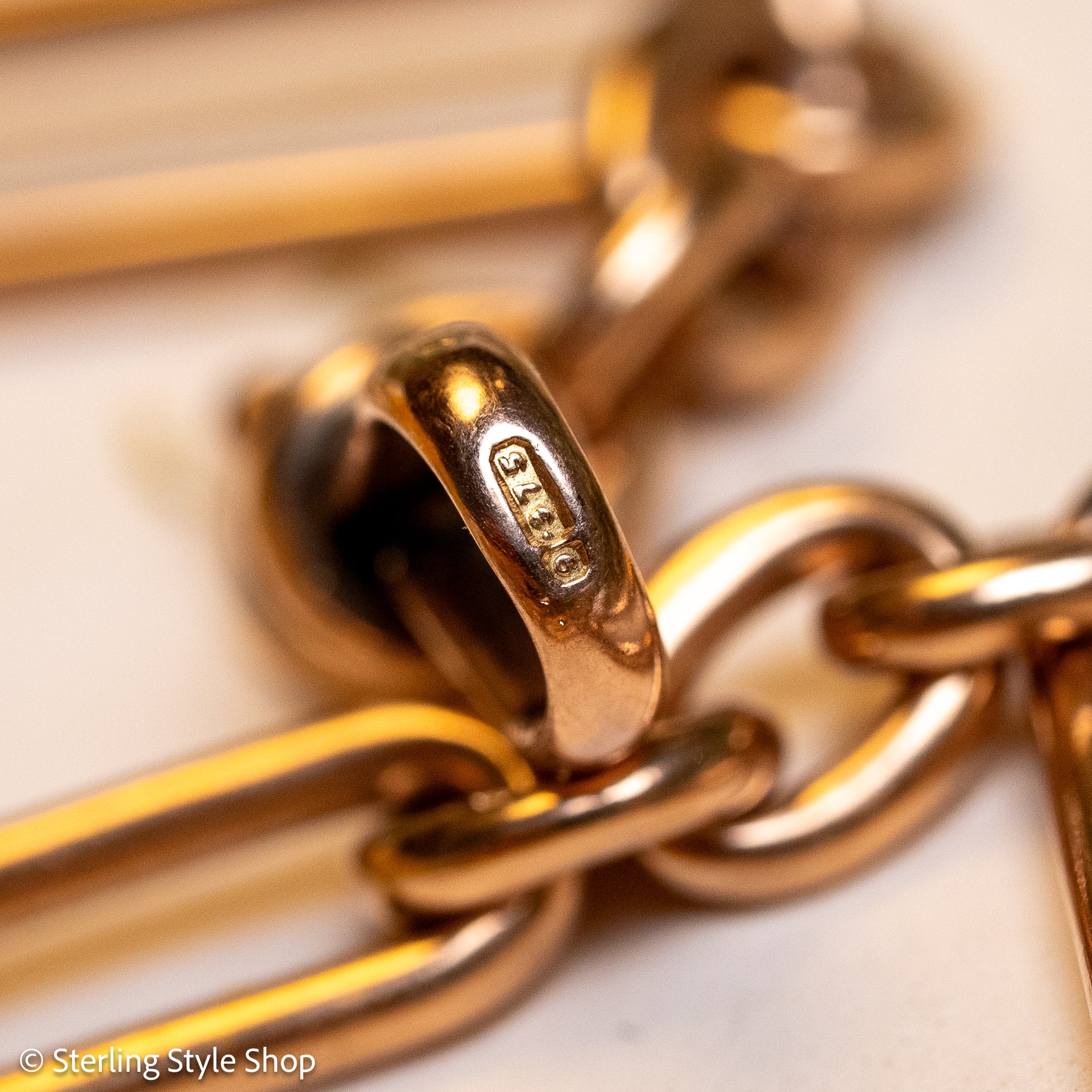 Victorian 9K Gold Albert Chain, Chester Hallmarked, Fetter Link, 41.36g