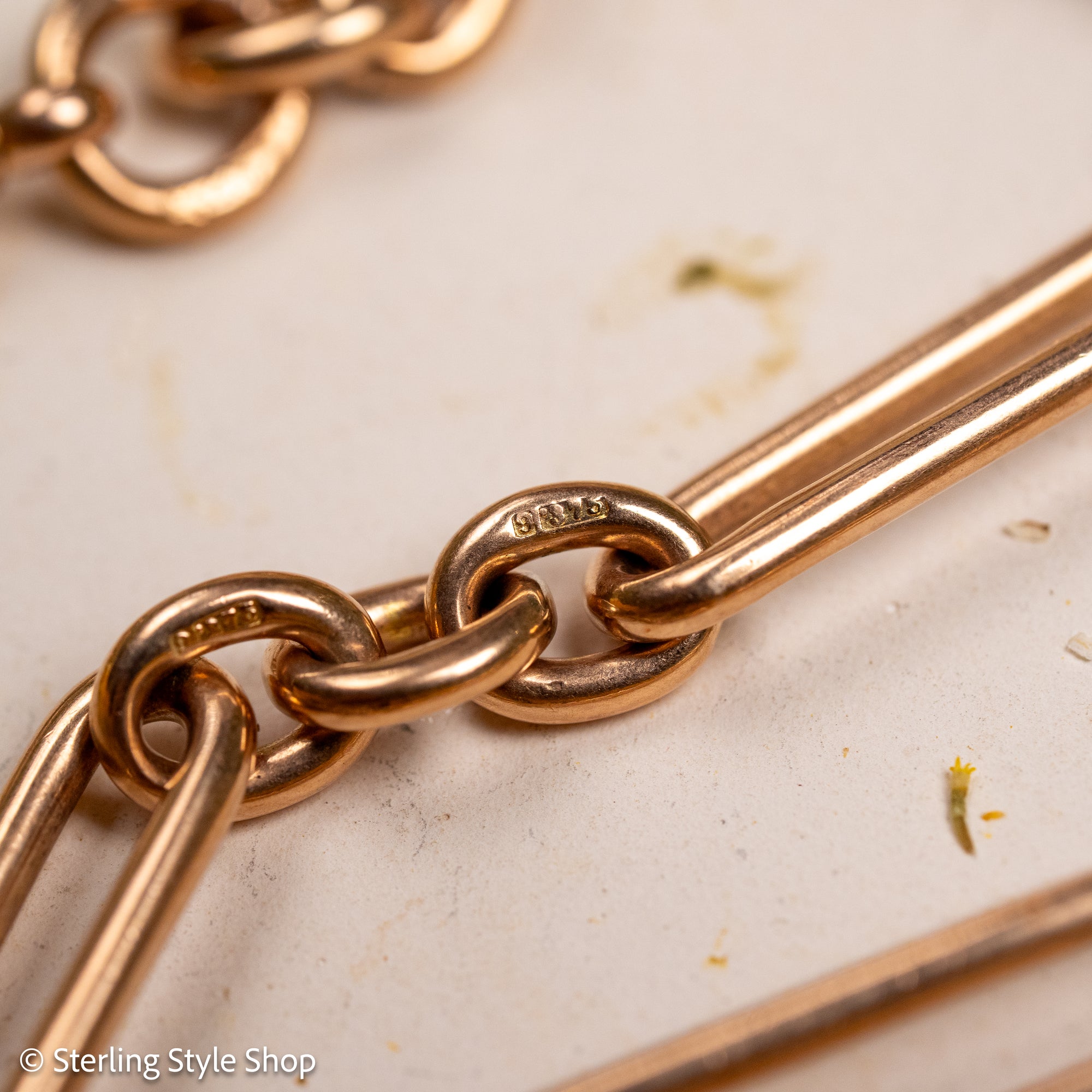 Victorian 9K Gold Albert Chain, Chester Hallmarked, Fetter Link, 41.36g