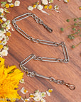 Victorian Sterling Silver Albert Chain, Birmingham 1891, Fetter Link, 43.2g