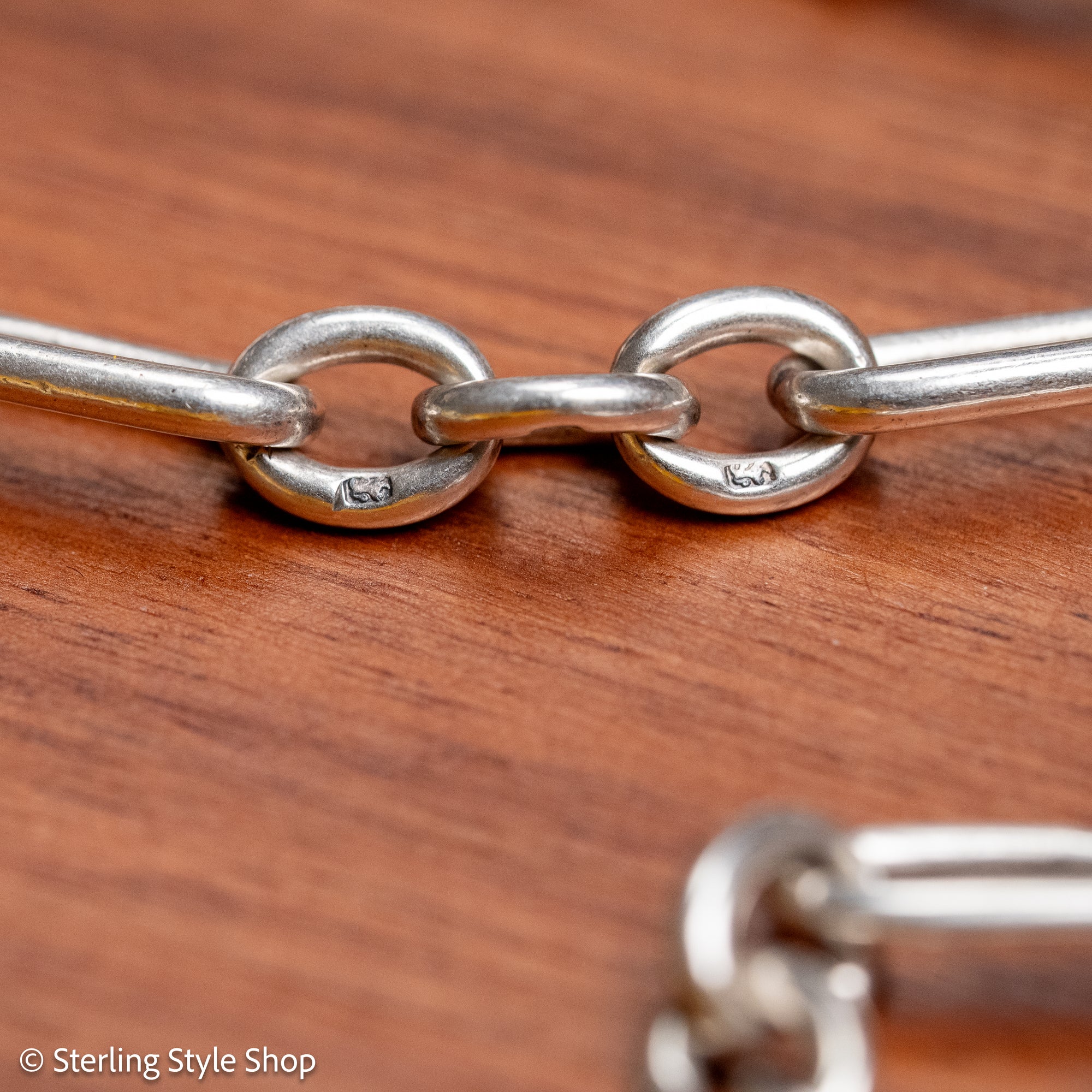 Victorian Sterling Silver Albert Chain, Birmingham 1891, Fetter Link, 43.2g