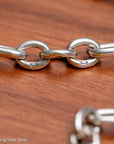 Victorian Sterling Silver Albert Chain, Birmingham 1891, Fetter Link, 43.2g