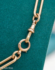 Antique 18k gold lovers knot necklace victorian birmingham 1884 trombone paperclip chain 58.11g