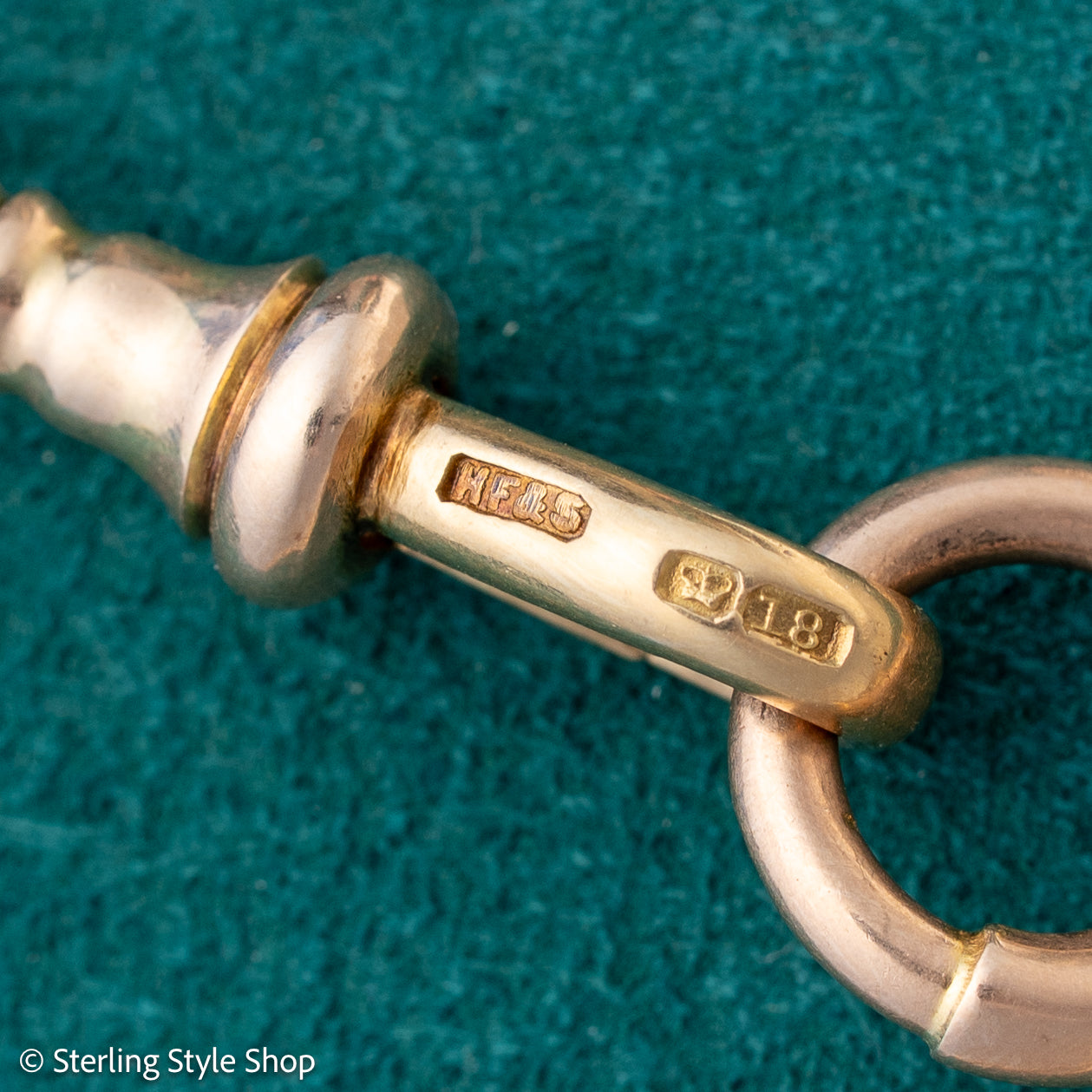 Antique 18k gold lovers knot necklace victorian birmingham 1884 trombone paperclip chain 58.11g