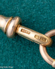 Antique 18k gold lovers knot necklace victorian birmingham 1884 trombone paperclip chain 58.11g