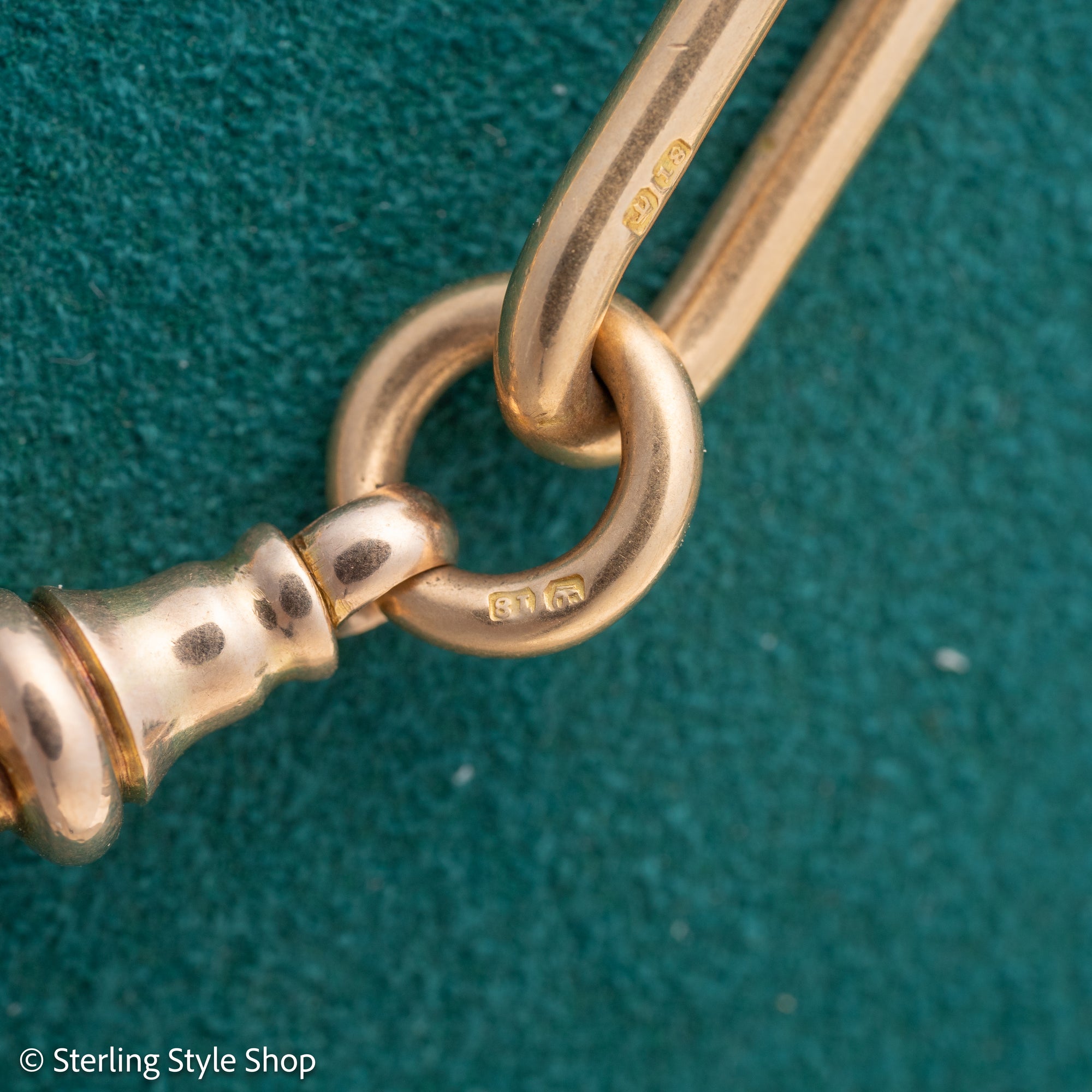 Antique 18k gold lovers knot necklace victorian birmingham 1884 trombone paperclip chain 58.11g