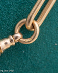 Antique 18k gold lovers knot necklace victorian birmingham 1884 trombone paperclip chain 58.11g