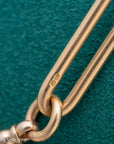 Antique 18k gold lovers knot necklace victorian birmingham 1884 trombone paperclip chain 58.11g