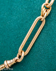 Antique 18k gold lovers knot necklace victorian birmingham 1884 trombone paperclip chain 58.11g