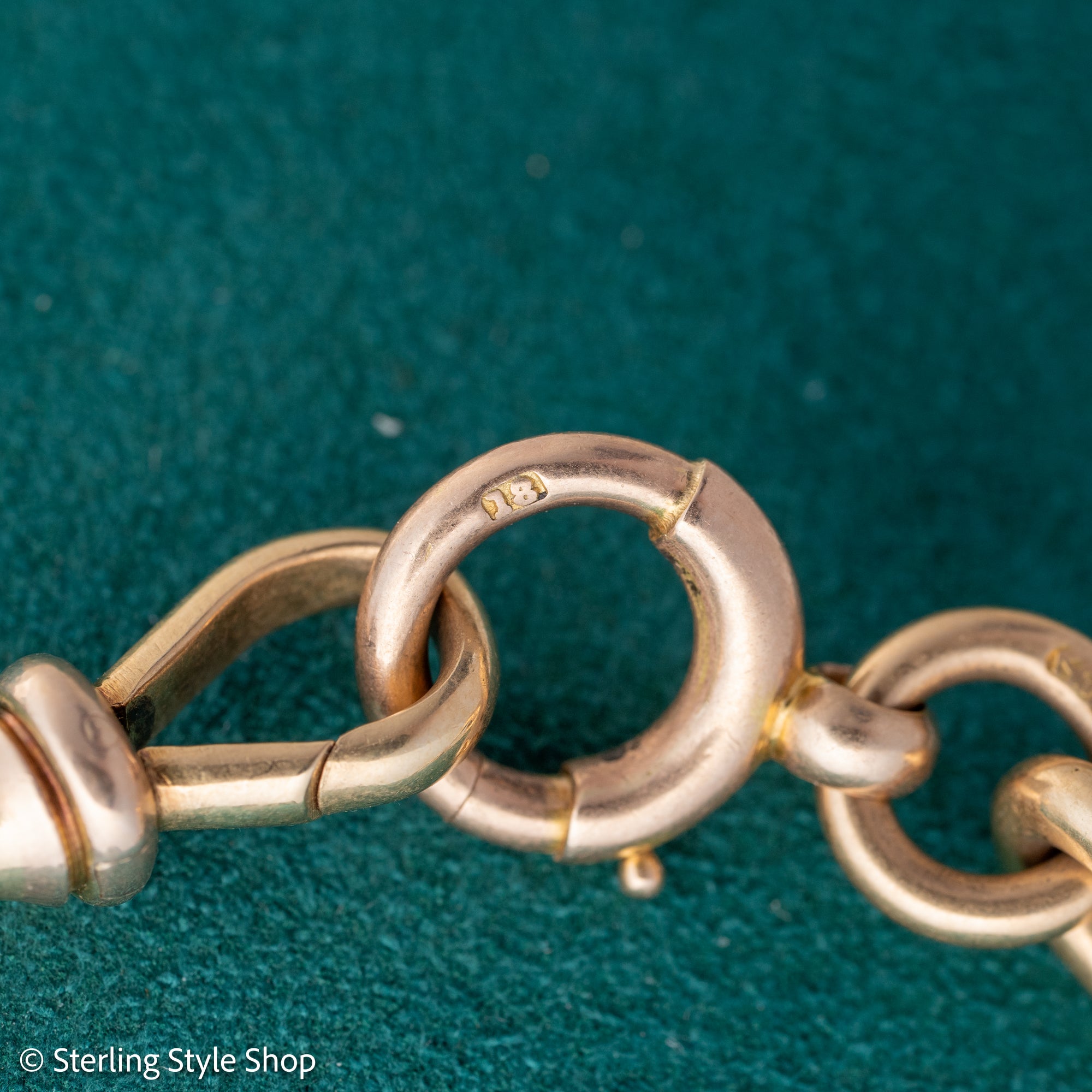 Antique 18k gold lovers knot necklace victorian birmingham 1884 trombone paperclip chain 58.11g