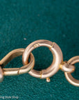 Antique 18k gold lovers knot necklace victorian birmingham 1884 trombone paperclip chain 58.11g
