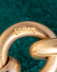 Antique 18k gold lovers knot necklace victorian birmingham 1884 trombone paperclip chain 58.11g
