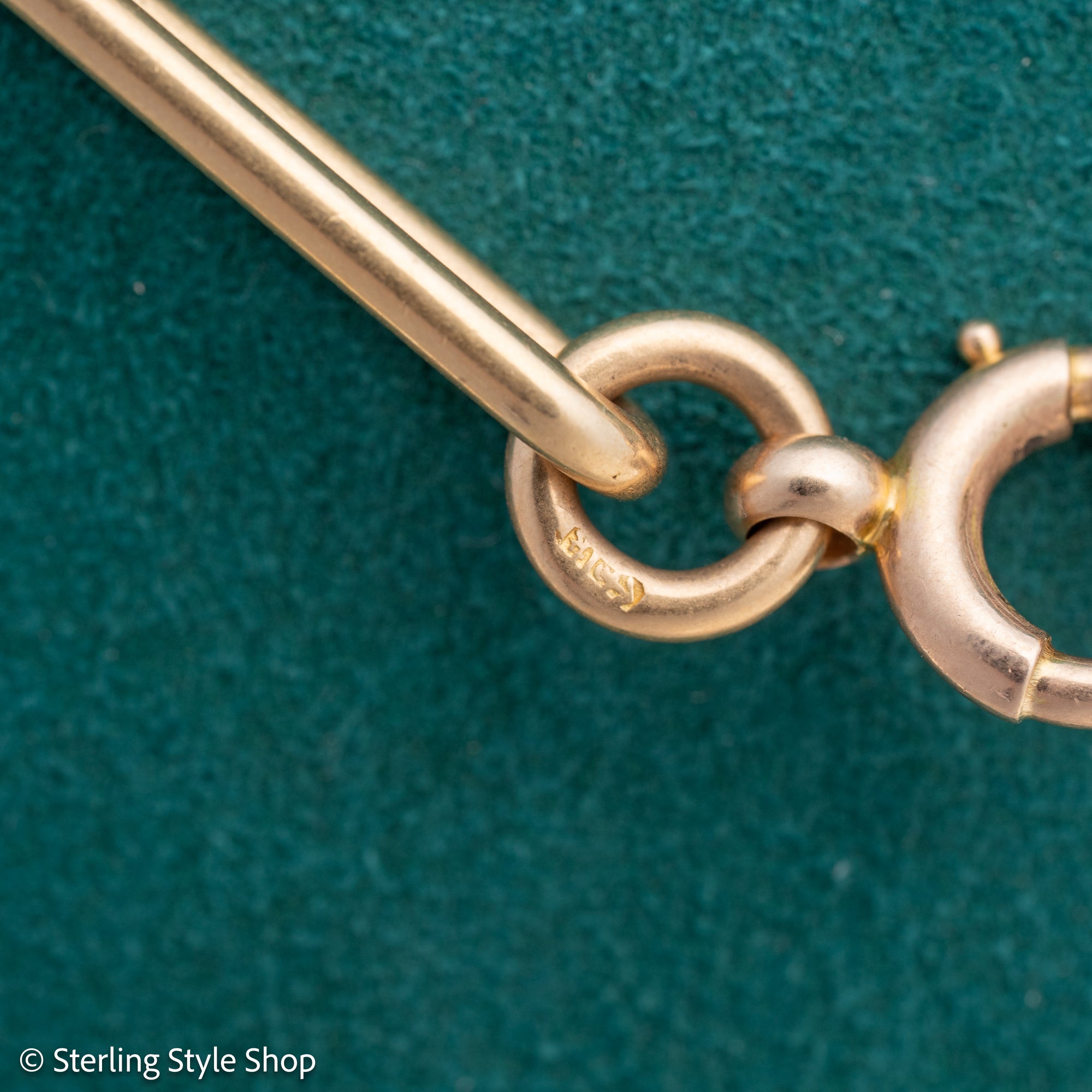 Antique 18k gold lovers knot necklace victorian birmingham 1884 trombone paperclip chain 58.11g