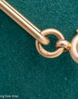 Antique 18k gold lovers knot necklace victorian birmingham 1884 trombone paperclip chain 58.11g