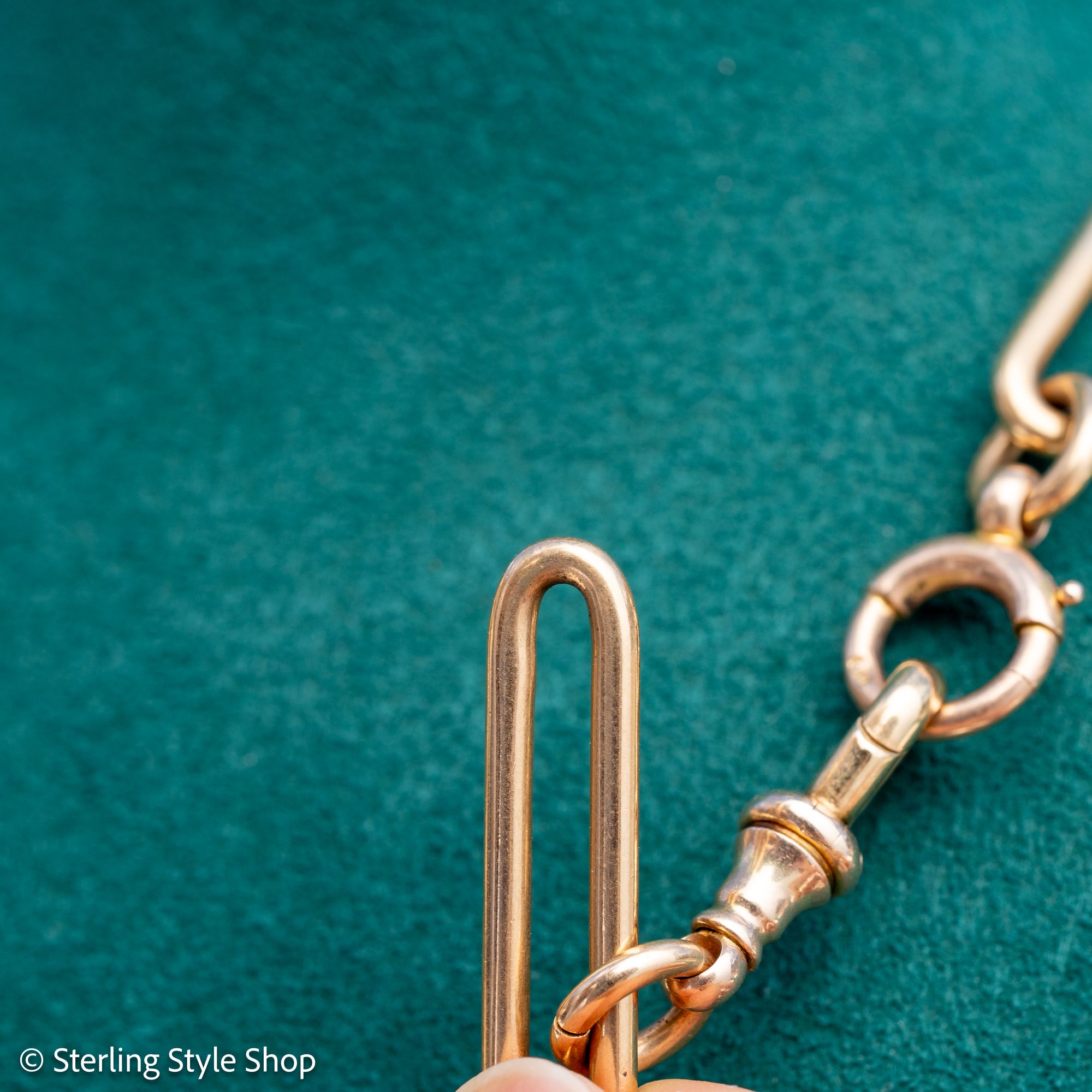 Antique 18k gold lovers knot necklace victorian birmingham 1884 trombone paperclip chain 58.11g