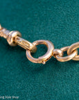 Antique 18k gold lovers knot necklace victorian birmingham 1884 trombone paperclip chain 58.11g