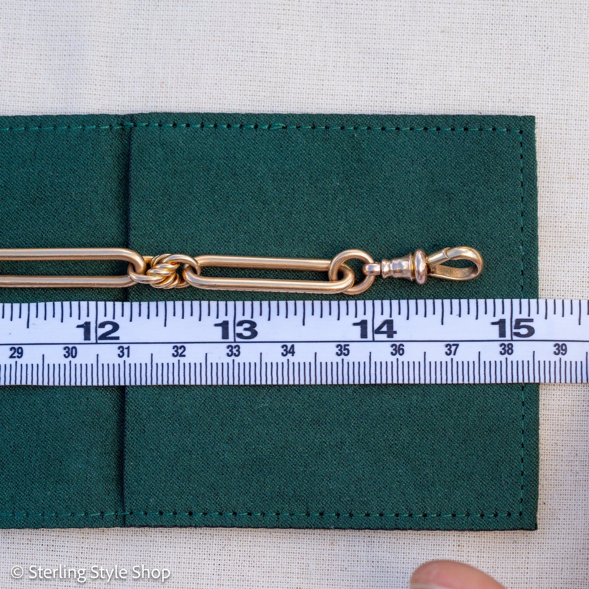 Antique 18k gold lovers knot necklace victorian birmingham 1884 trombone paperclip chain 58.11g