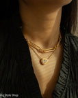 Antique 18k gold lovers knot necklace victorian birmingham 1884 trombone paperclip chain 58.11g